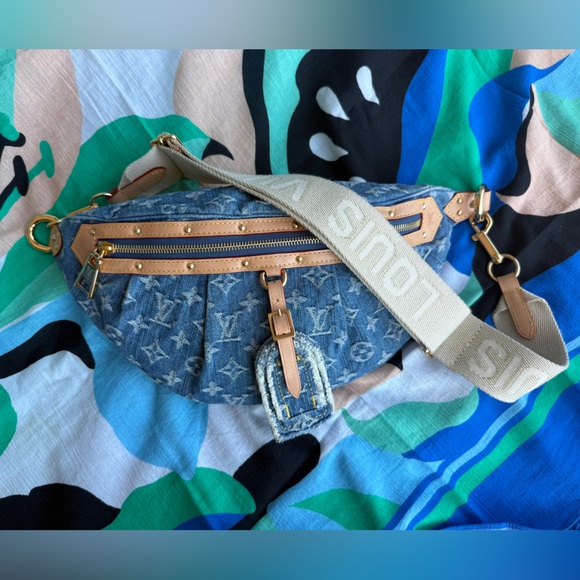 Louis Vuitton Remix Collection Denim Monogram Bum Hobo Bag - Picture 2 of 15